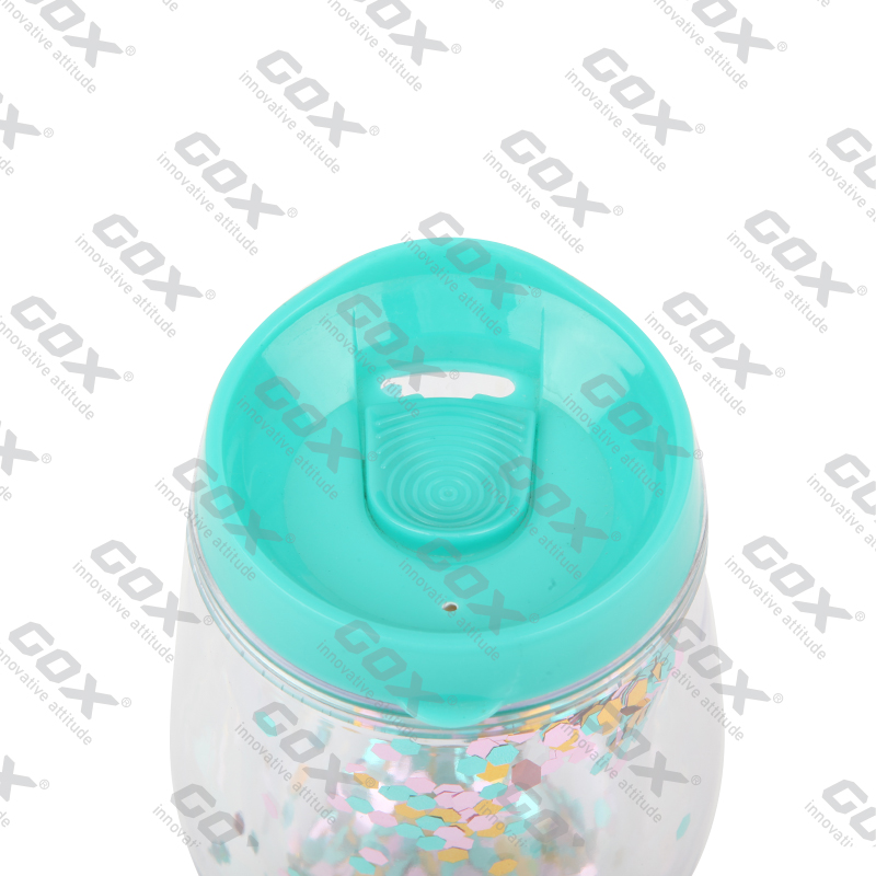 Ποτήρι GOX China OEM BPA Free Dual-Wall Wall with Glitter 4