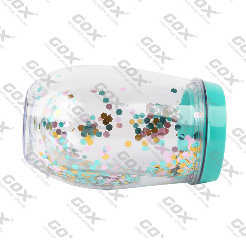 Ποτήρι διπλού τοιχώματος GOX China OEM BPA Free με Glitter 5