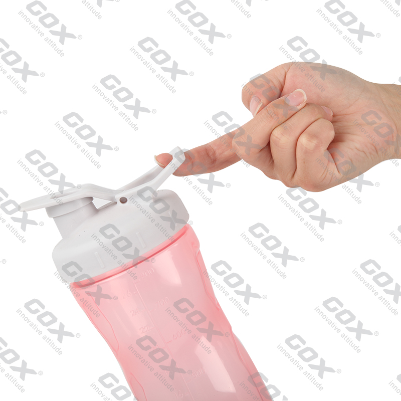 Coctelera sin BPA GOX China OEM con tapa abatible con mezclador 4