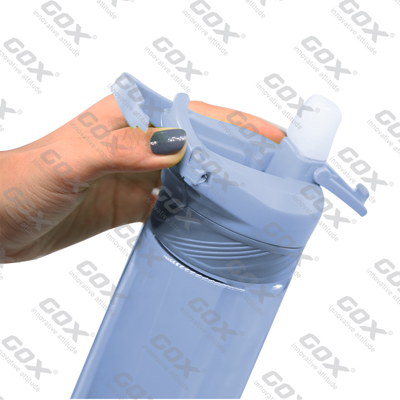 Botella de agua deportiva Tritan OEM de GOX China con boquilla abatible abierta automática 5