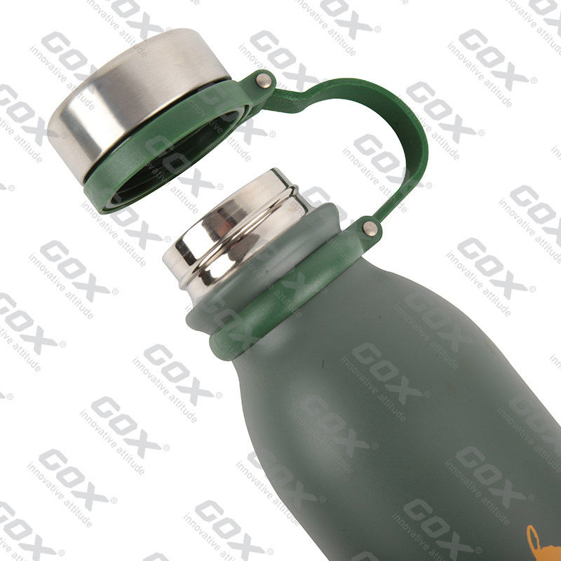 GOX dubultsienu vakuumizolēta nerūsējošā tērauda ūdens pudele ar pārnēsāšanas cilpu 5