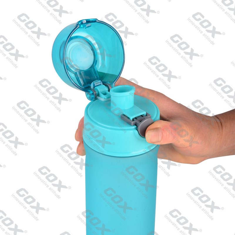GOX OEM China Auto Open Flip Top Tritan Water Bottle with Ring Handle 6