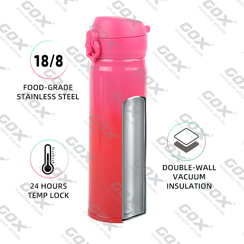 ma006-GOX Bottiglia d'acqua isolata sotto vuoto per bambini con coperchio ad apertura automatica OEM Cina 6