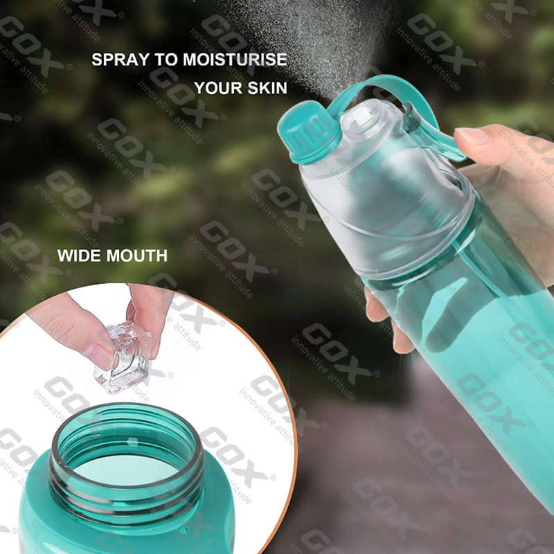 GOX China OEM 2-IN-1 Mist & Sip Function Tritan Water Bottle 4