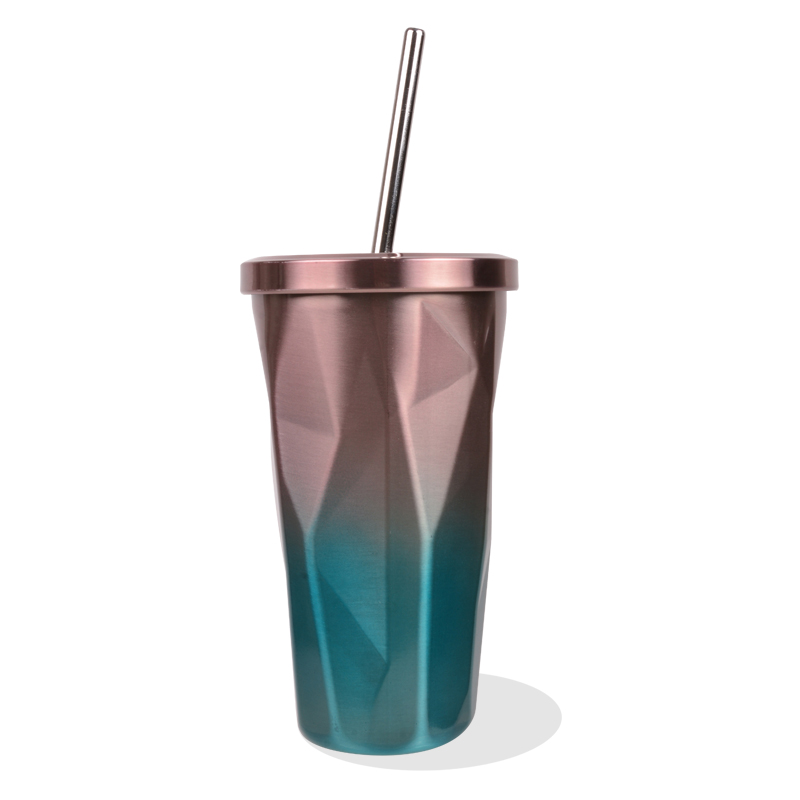 GOX China OEM Double Wall Tumbler with Stainless Steel Straw 1