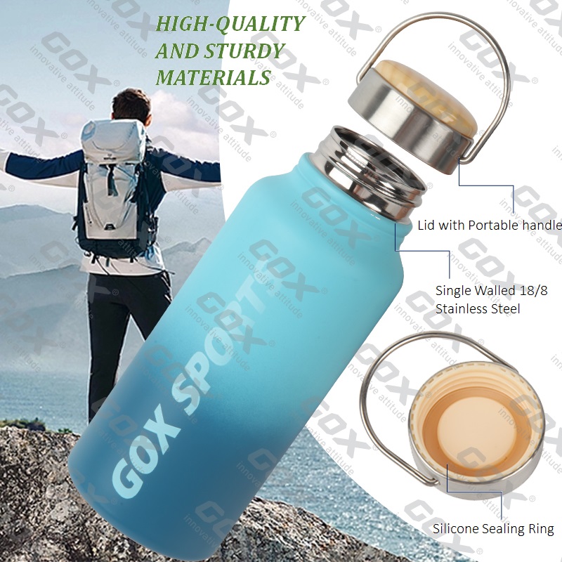 GOX China OEM Single Walled Stainless Steel Water Bottle 5